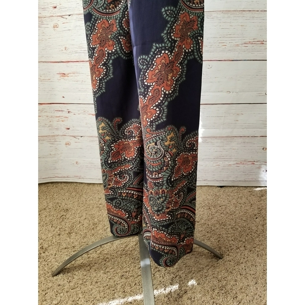 JOY HAN // high waist silky paisley wide leg pants - Picture 3 of 16